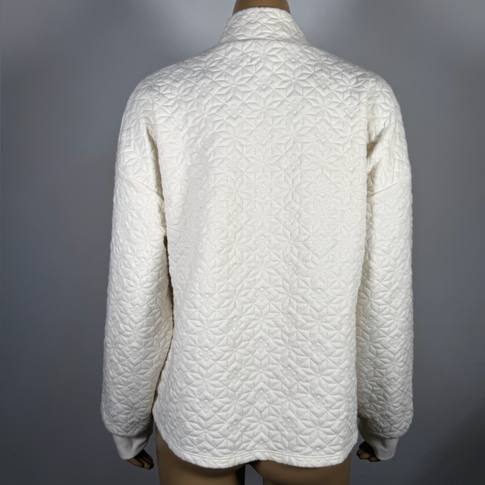 Madewell Women’s Size Large Poinsettia Quilted Knit Lace Up Sweatshirt - Picture 5 of 9